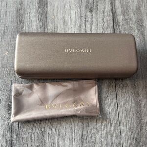 Bulgari Brown Eyewear Case with Gold Interior